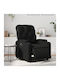 Relax Armchair with Footstool from Leatherette Black 74x86.5x93.5cm