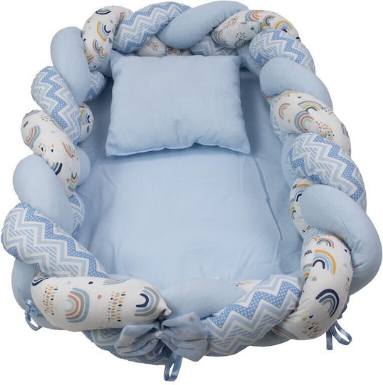 Kamtex Baby Бебешка възглавница-гнездо Светлосин 70x45бр