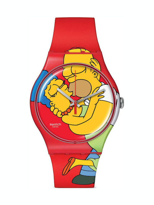 Swatch Damen Uhr mit Kautschukarmband