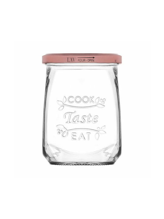 Διάφανο Set 1pcs Jars General Use with Lid Glass 550ml