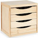 Kipit Ξύλινο Συρταράκι Γραφείου 37.4x38.5x30cm Καφέ