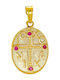 Kiriakos Gofas Pendant Kids Talisman Double Sided Konstantinato made of Gold 14K KN505