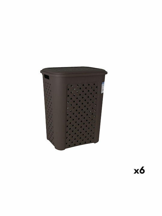 Tontarelli Arianna 8105408909 Laundry Basket Plastic with Cap 43.5x33.5x55cm Brown