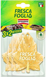 Arexons Car Refill Air Freshener Tab Pendand Fresca Foglia Vanilla 3pcs