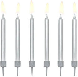 ikonka Birthday Candle in Silver Color 6pcs KX4567_1