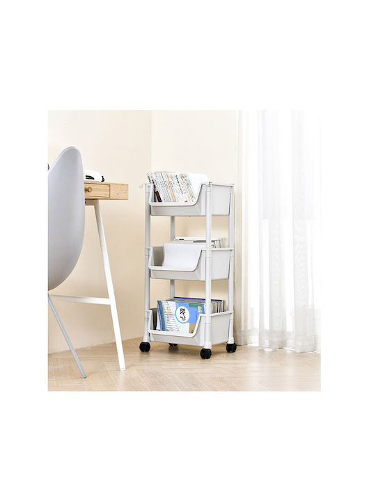 Shally Dogan Kitchen Rack Plastic 3 Tiers Gray 35.5x26x76cm