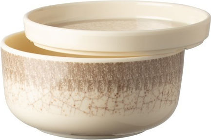 Servewell Servierschüssel Rund aus Melamin Beige mit Durchmesser 16cm 6Stück