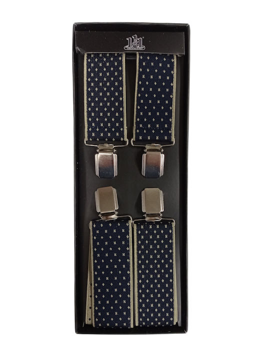 Men's Suspenders Printed Blue