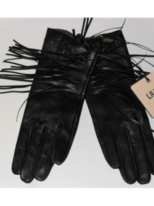 Liu Jo Μαύρα Γυναικεία Δερμάτινα Γάντια