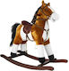 Lean Toys Plastic Rocking Toy Horse Brown