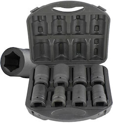 JBM Căpăcei Hexagonali cu Patrat de Prindere 1/2" Set 8buc