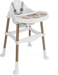 Bike Toys Scaun de masă pentru bebeluși și scaun din plastic Alb