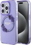 Guess Flowers Back Cover Plastic Purple (iPhone 15 Pro Max)