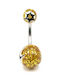 Poco Loco Bauchnabelpiercing aus Stahl Silber / Gelb