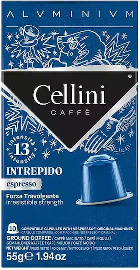 Cellini Κάψουλες Espresso Aluminium Συμβατές με Μηχανή Nespresso 10caps
