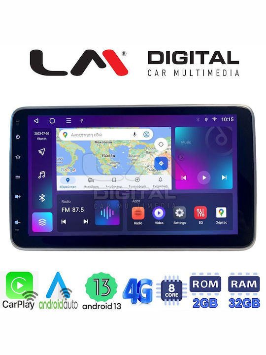 LM Digital Ηχοσύστημα Αυτοκινήτου 2DIN (Bluetooth/USB/WiFi/GPS/Android-Auto) με Οθόνη Αφής 10"