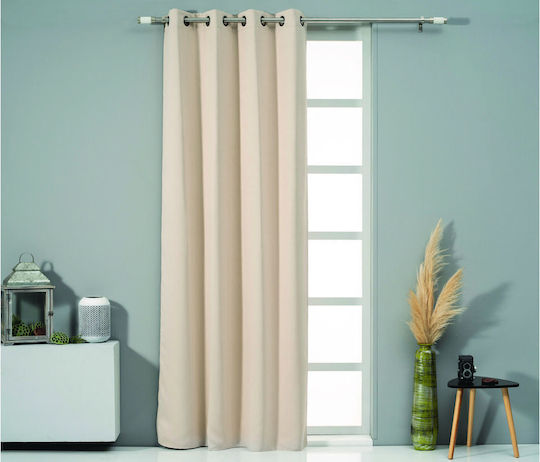 Easy Home Curtain Blackout with Grommet Hamal Beige 3097 140x270cm