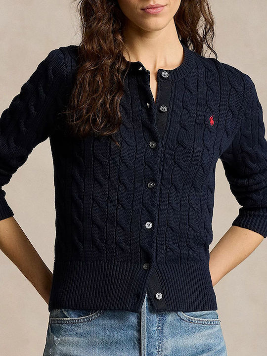 Ralph Lauren Women's Knitted Cardigan with Buttons Darkblue