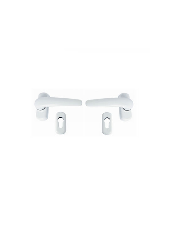 Import Hellas Espag Window Handles on Rosette White 0037-0063