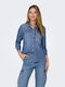 Only Women's Denim Long Sleeve Shirt Medium Blue Denim