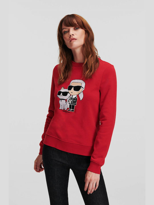 Karl Lagerfeld Women's Long Sweatshirt Red