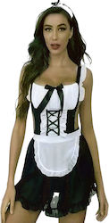 Dress Maid's outfit 1457 - WHITE-Black