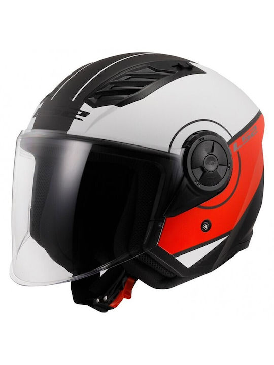 LS2 Of616 Airflow Ii Jet Helmet ECE 22.06 1500gr Cover Matt White/Red