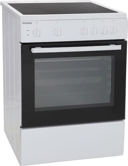 Eskimo Aragaz 72lt cu Plite Ceramice L60cm. White
