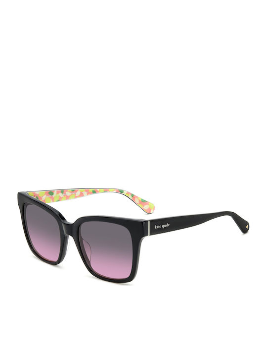 Kate Spade Harlow Γυναικεία Γυαλιά Ηλίου με Μαύρο Κοκκάλινο Σκελετό και Μωβ Ντεγκραντέ Φακό HARLOWGS807F5