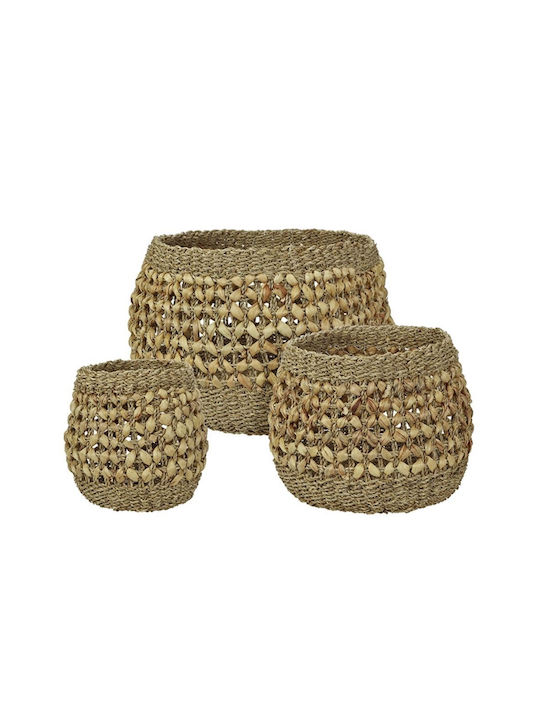Zaros Set dekorative Körbe Beige 3Stück