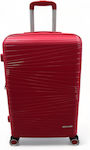 Olia Home Large Travel Bag Red with 4 Wheels Height 85cm