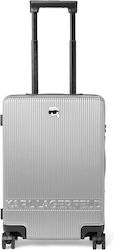 Karl Lagerfeld K Ikonik Travel Bag Hard Silver with 4 Wheels