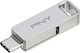 PNY Duo Link 64GB USB 3.2 Stick with connection USB-A & USB-C Silver