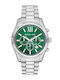 Michael Kors Lexington Women's Watch Chronograph with Silver Metal Bracelet