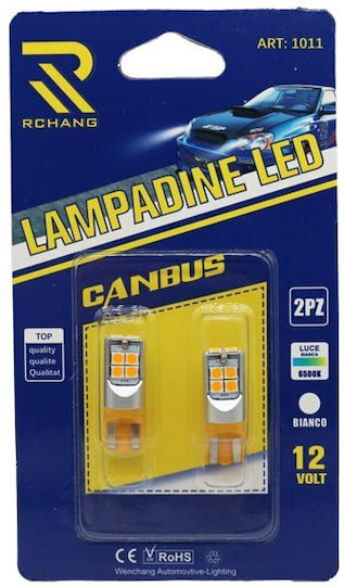 Rchang Lămpi Autoturismului T10 Canbus LED Galben 12V 2buc