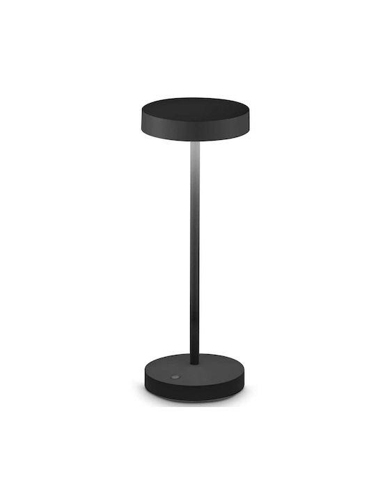 Ideal Lux Μεταλλικό Πορτατίφ LED με Μαύρο Καπέλο και Βάση