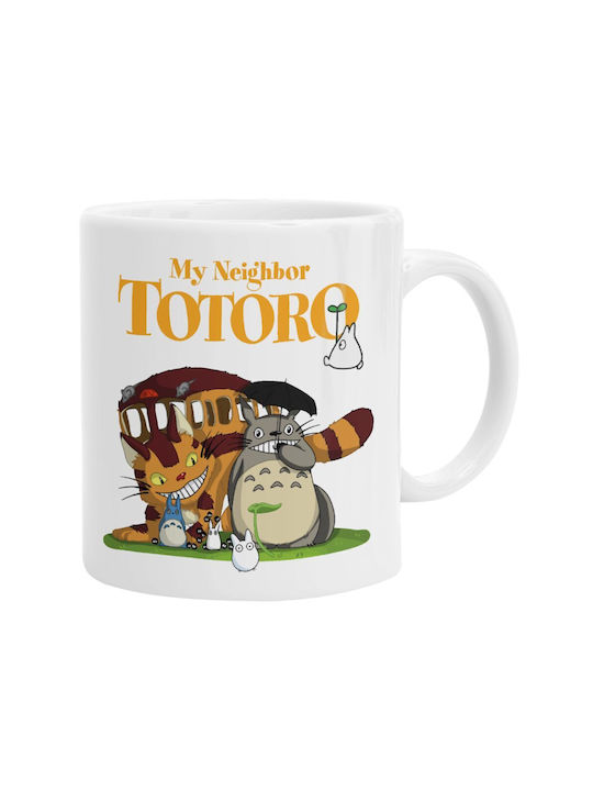 Koupakoupa Totoro And Cat Mug Ceramic Brown 330ml 1pcs