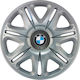J-Tec Car Hubcap Set Nascar with Bmw Emblem 13" 4pcs Silver