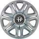 J-Tec Car Hubcap Set Nascar with Alfa Romeo Emblem 14" 4pcs Silver