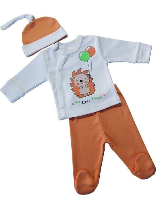 Set pentru copii cu pantaloni Iarnă 3buc Portocaliu