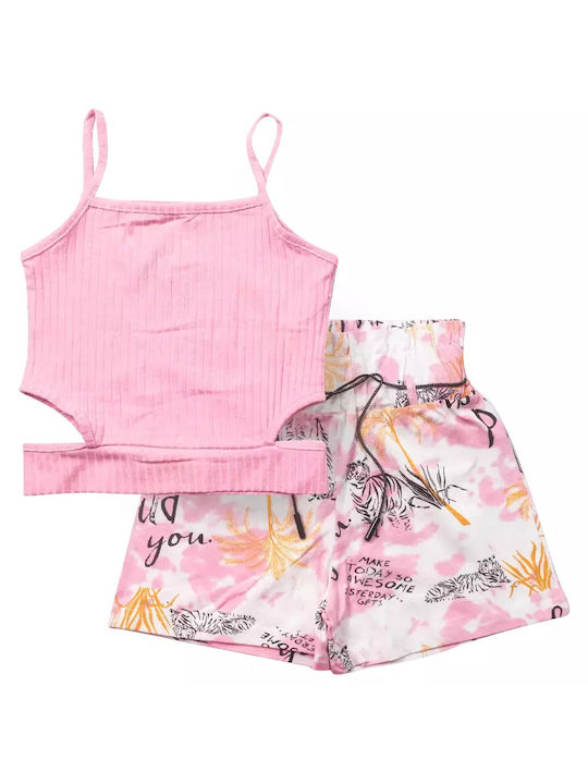 Εβίτα Kids Set with Shorts Summer 2pcs Pink