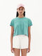 Women's Athletic Crop T-shirt Turquoise