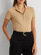 Ralph Lauren Women's Polo Blouse Short Sleeve birch tan