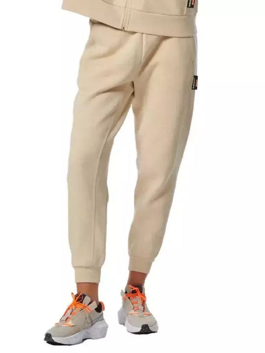Body Action Παντελόνι Φόρμας Fleece Μπεζ