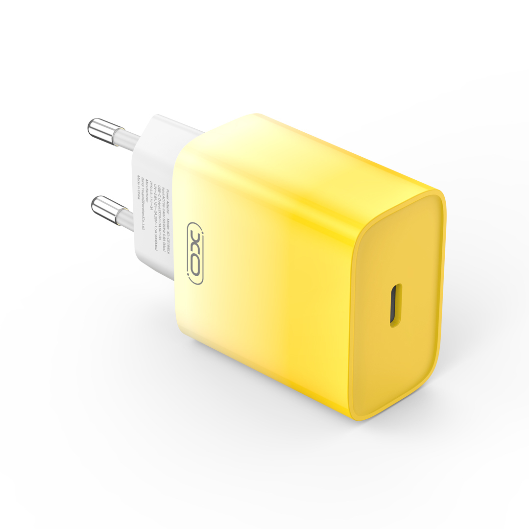 Φορτιστής τοίχου XO CE18, USB-C, PD30W (κίτρινο)