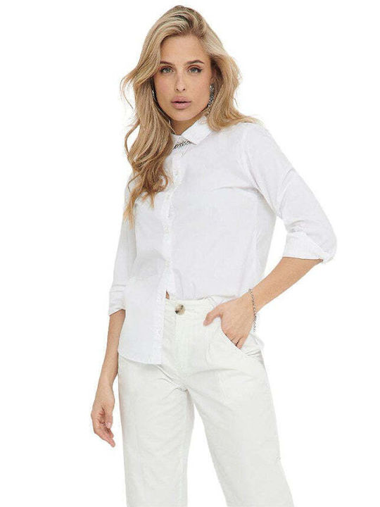 Jacqueline De Yong Women's Long Sleeve Shirt White