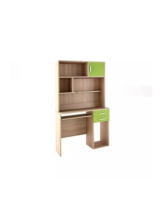 Kids Desk with Library made of Melamine Green 1...
