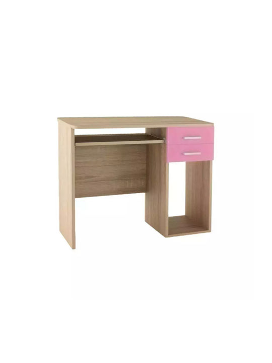 Kids Desk made of Melamine Oak/Pink 100x55x80cm