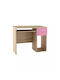 Kinderschreibtisch aus Melamin Oak/Pink 100x55x80cm
