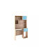 Kids Desk with Library Made of Melamine Light Blue 100x55x180cm